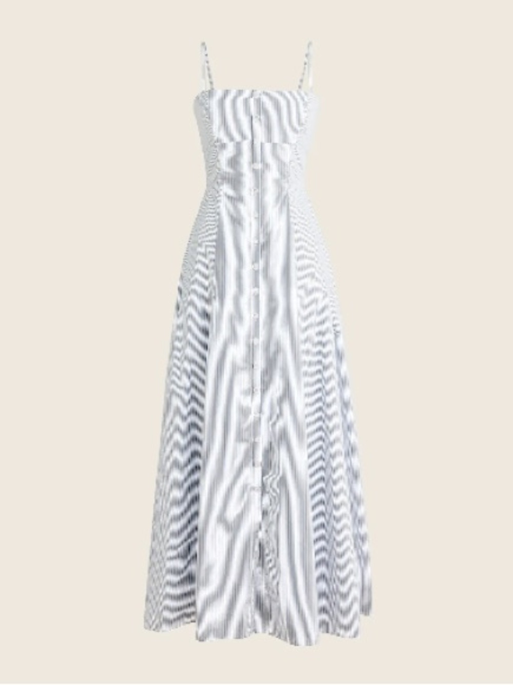 J.Crew Striped Button-Up Cotton Poplin Maxi Dress Blue White Size 18 BG495 - Picture 9 of 9